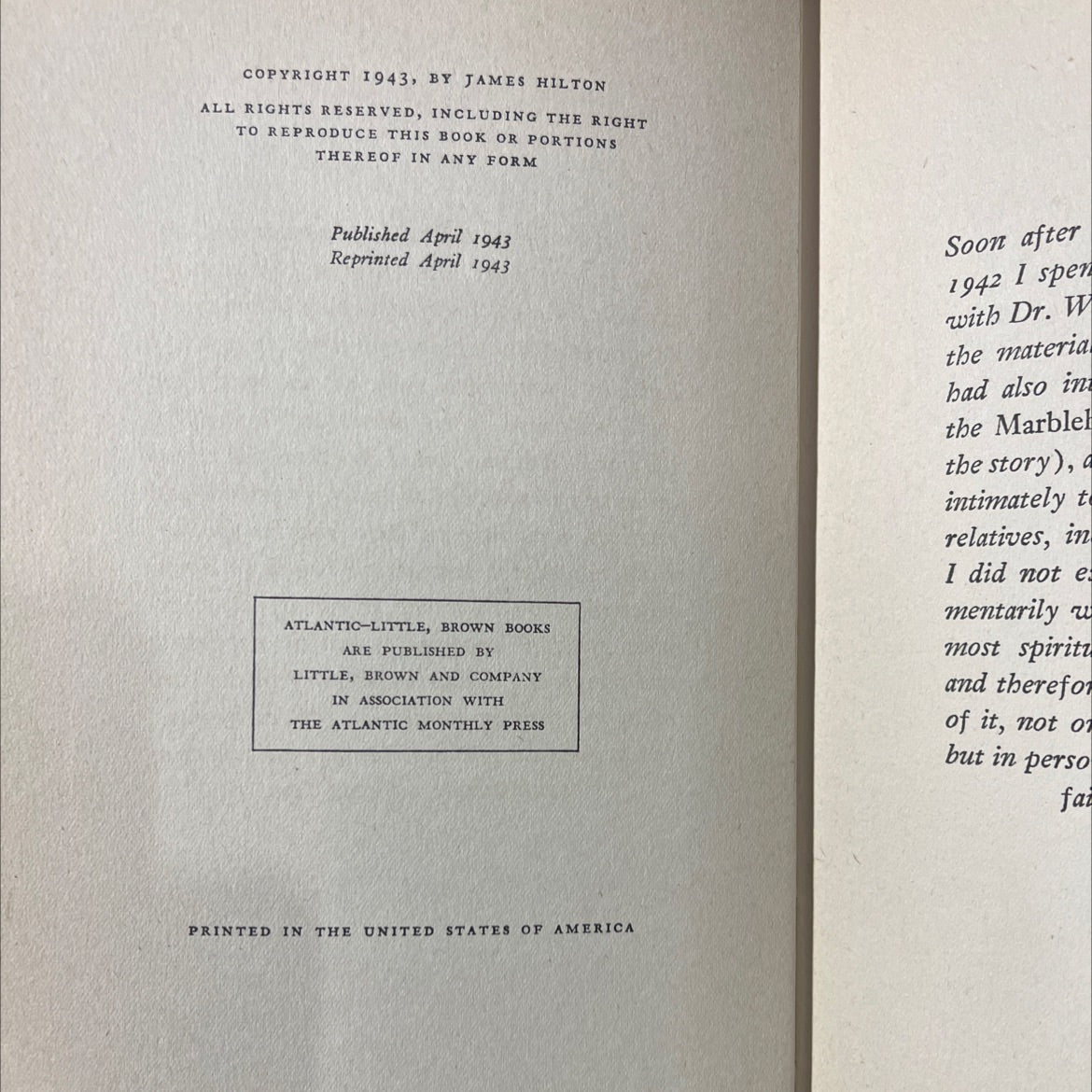 the story of dr. wassell book, by james hilton, 1943 Hardcover image 3