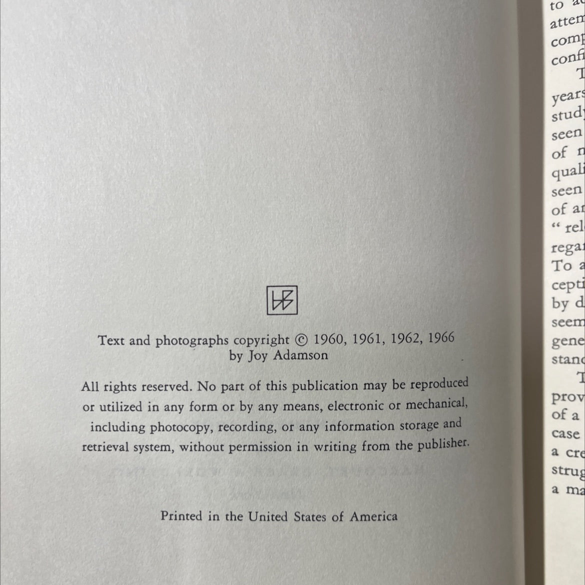 the story of elsa book, by joy adamson, 1966 Hardcover image 3