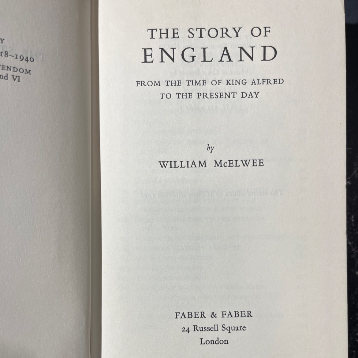 the story of england from the time of king alfred to the present day book, by william mcelwee, 1968 Hardcover image 2