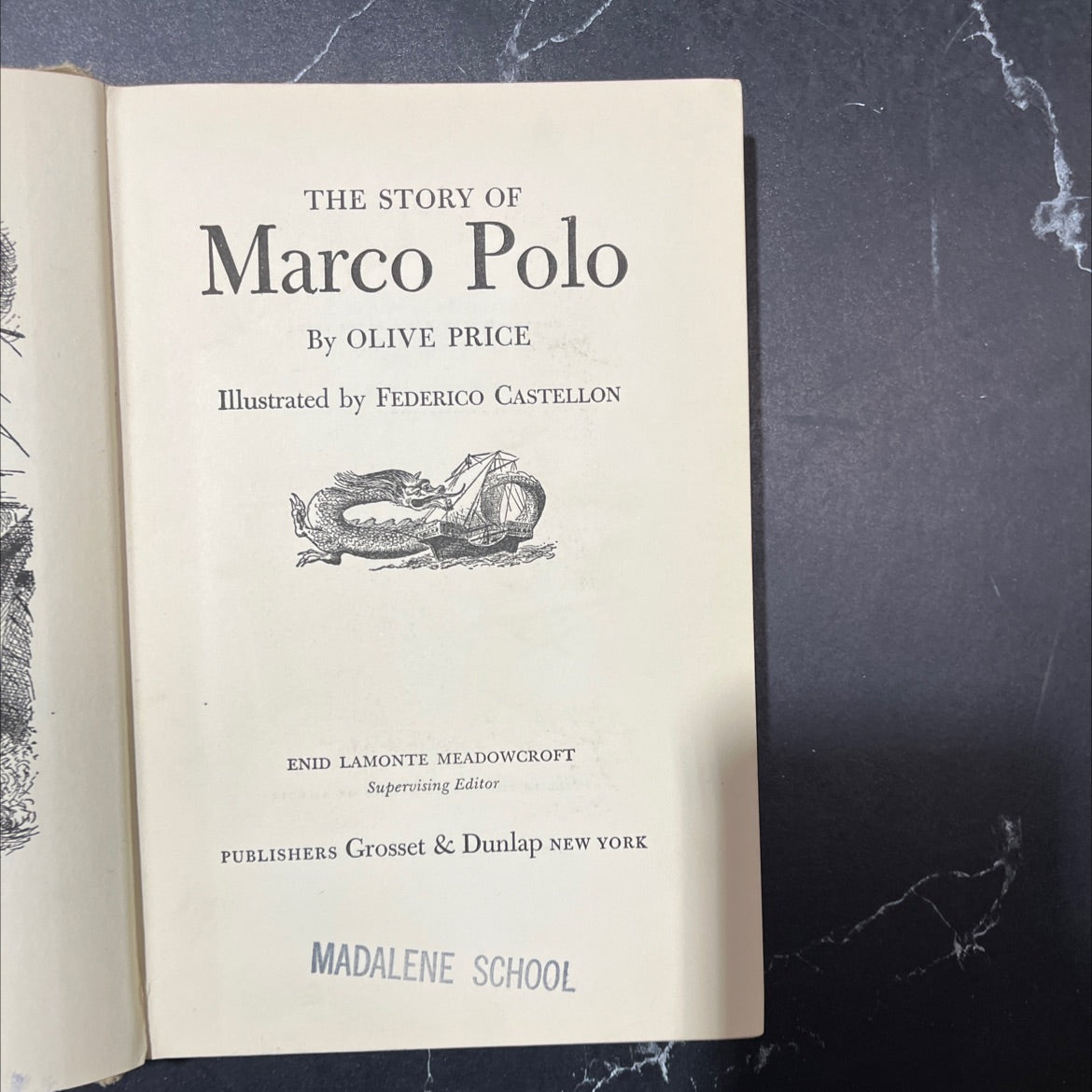 the story of marco polo book, by olive price, 1953 Hardcover image 2
