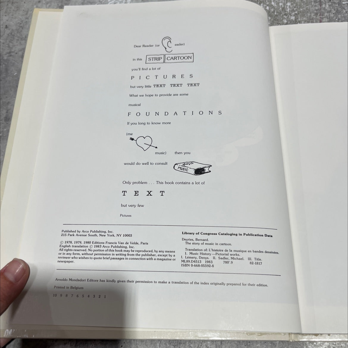 the story of music in cartoon book, by bernard deyries, denys lemery, 1983 Hardcover image 3