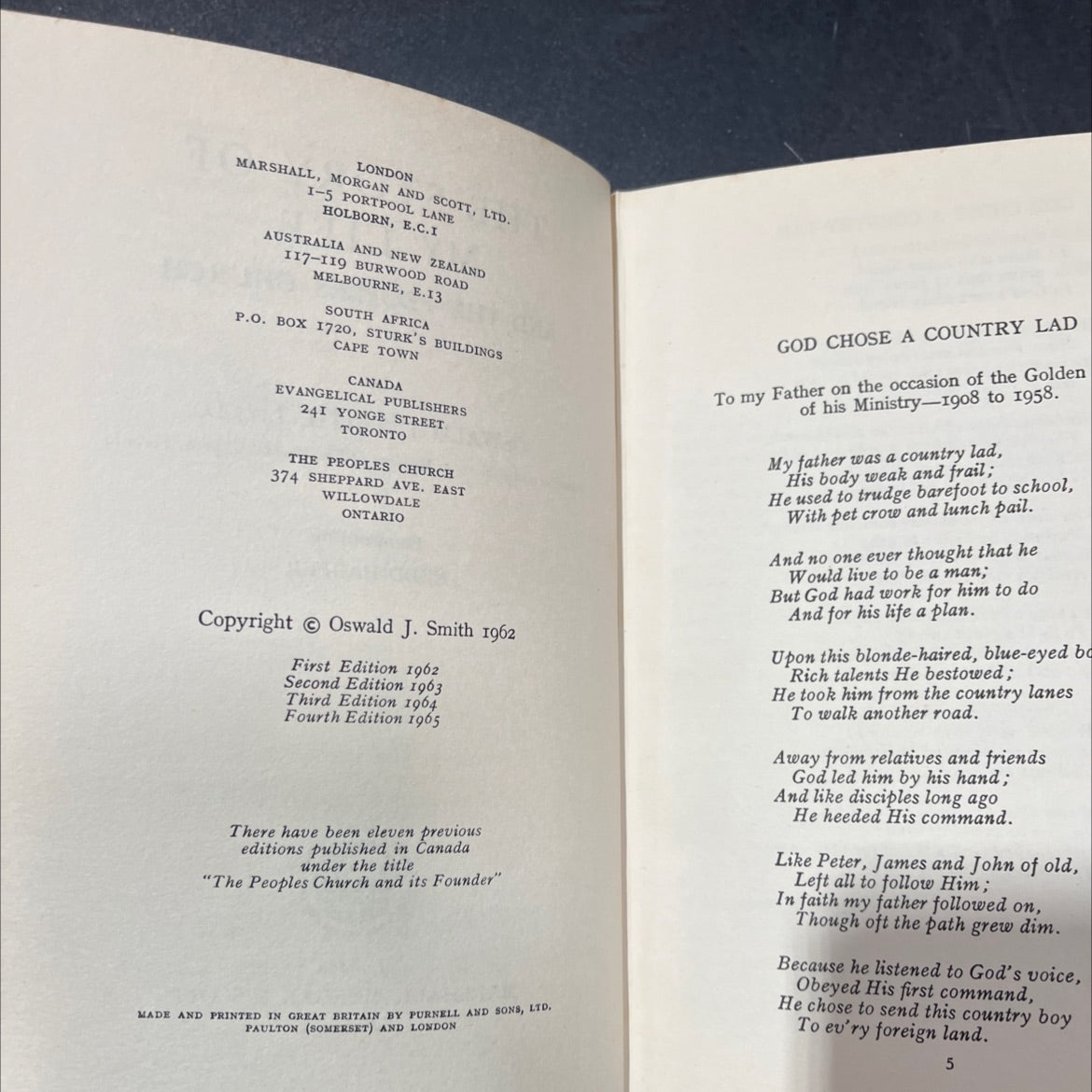 the story of my life and the peoples church book, by oswald j. smith, 1965 Hardcover image 3