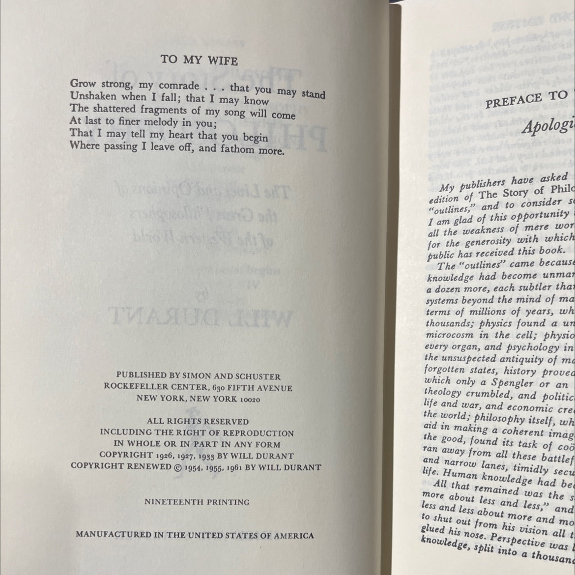 the story of philosophy book, by will durant, 1961 Hardcover image 3