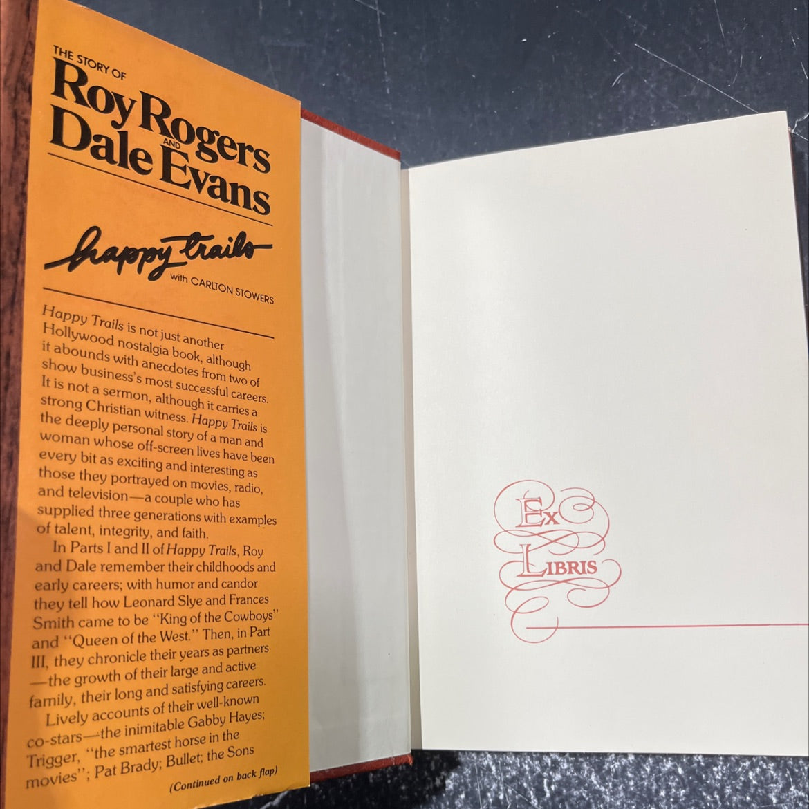 the story of roy rogers and dale evans happy trails book, by carlton stowers, 1979 Hardcover image 4