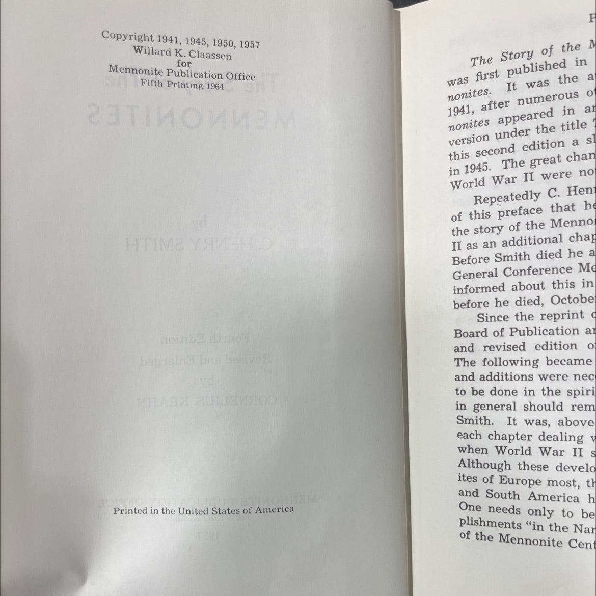 the story of the mennonites book, by c. henry smith, 1957 Hardcover image 3