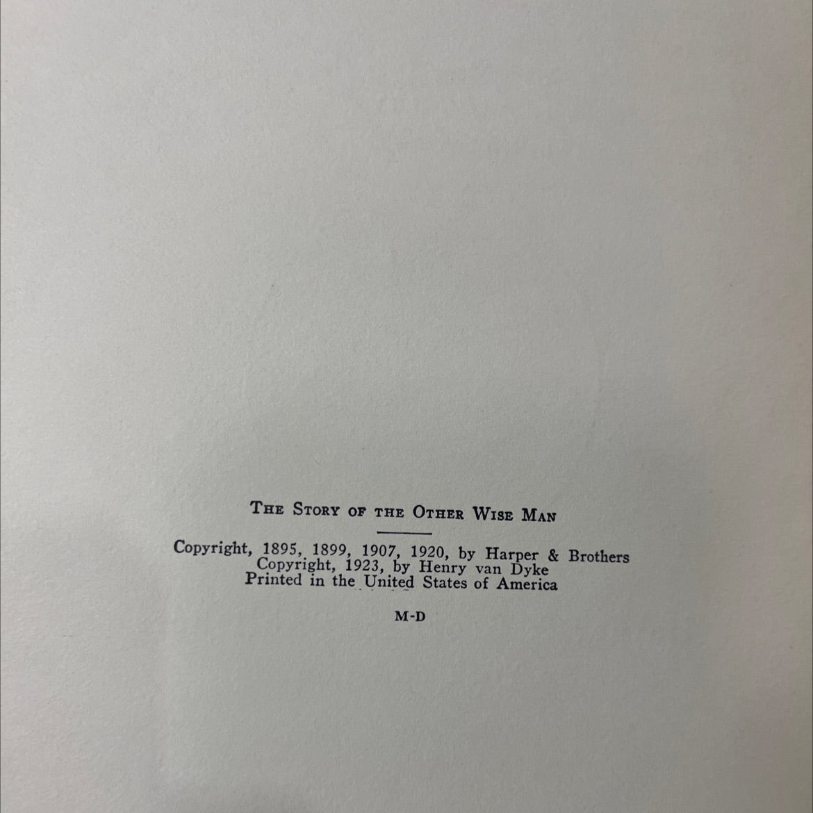 the story of the other wise man book, by henry van dyke, 1923 Hardcover image 3
