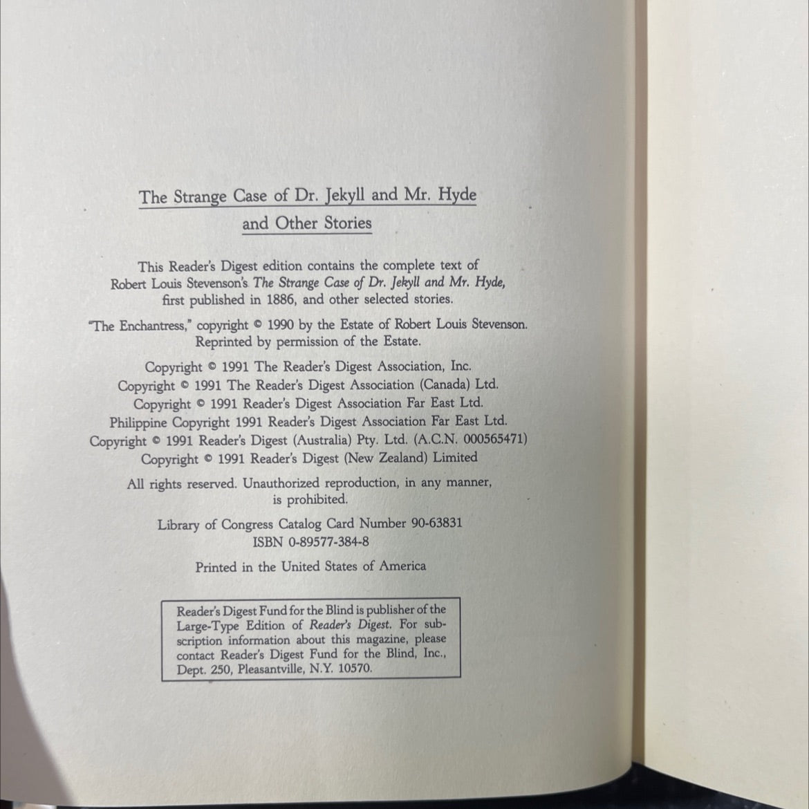 the strange case of dr. jekyll and mr. hyde and other stories book, by robert louis stevenson, 1991 Hardcover image 3