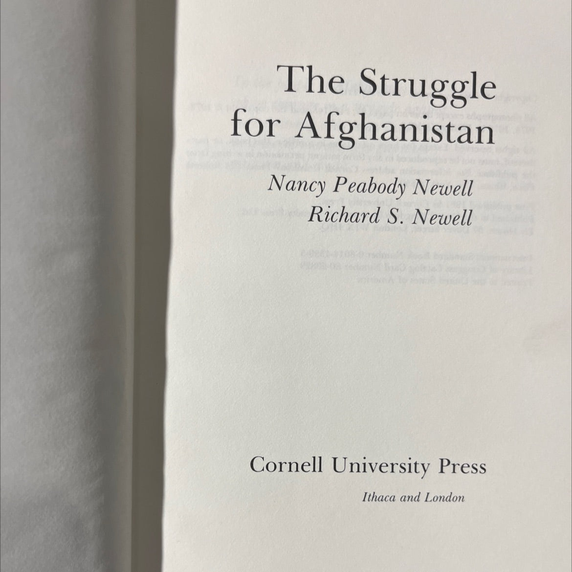 the struggle for afghanistan book, by nancy peabody newell, richard s. newell, 1981 Hardcover image 2