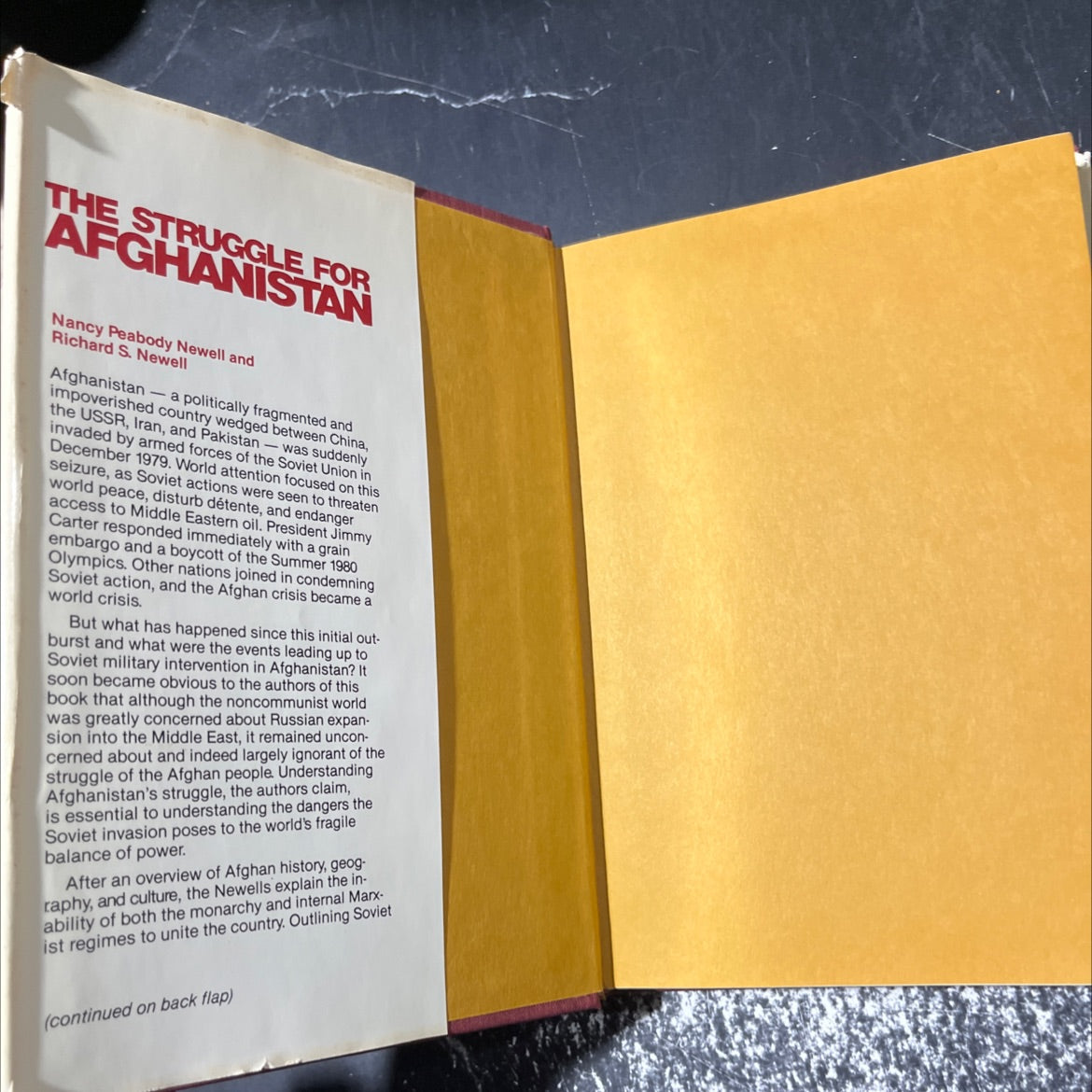 the struggle for afghanistan book, by nancy peabody newell, richard s. newell, 1981 Hardcover image 4