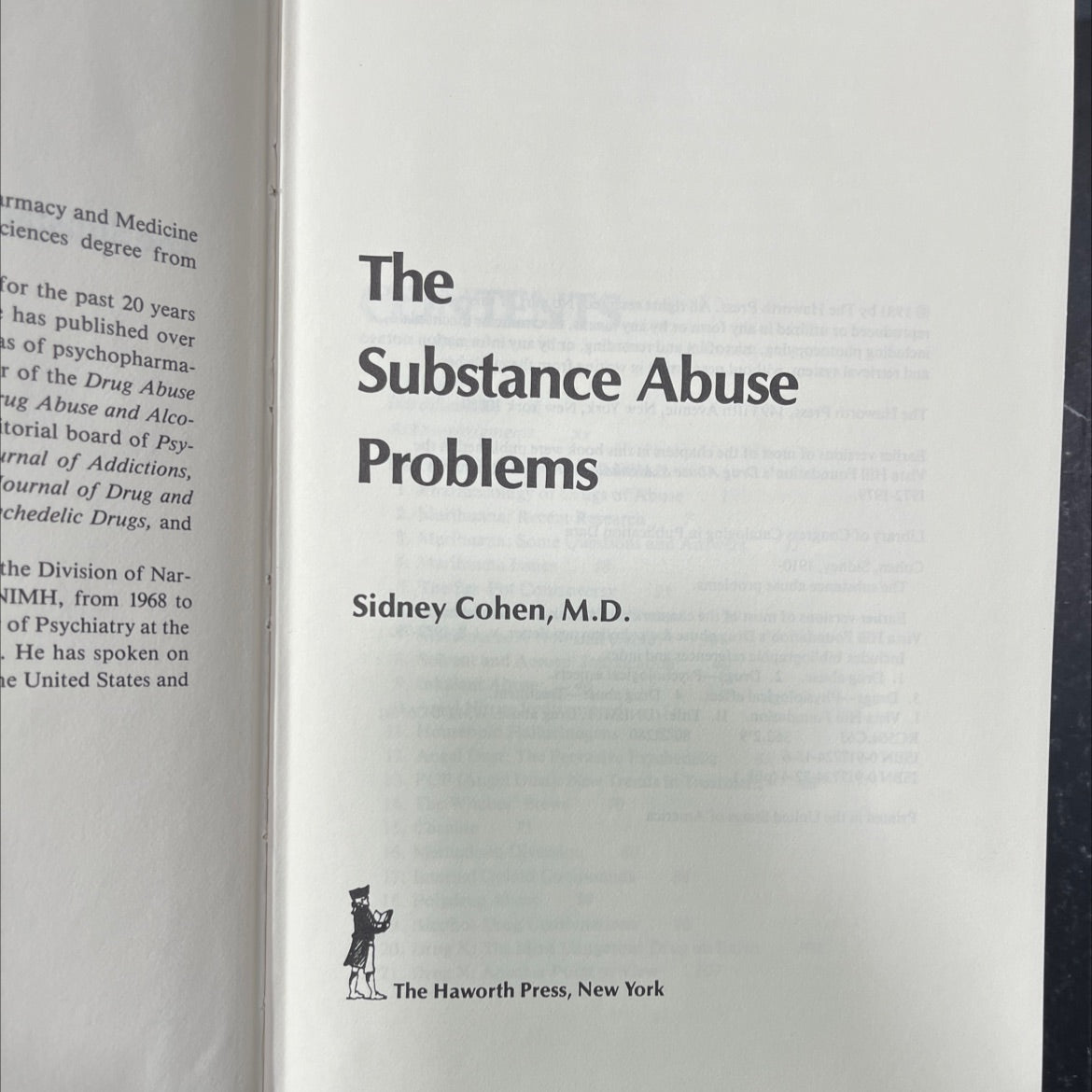 the substance abuse problems book, by Sidney Cohen, M.D., 1981 Hardcover image 2