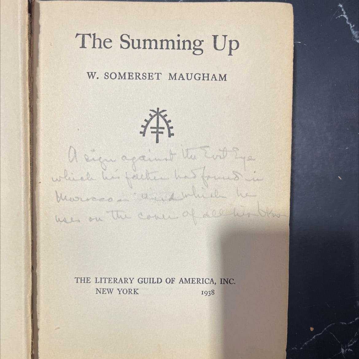 the summing up book, by w. somerset maugham, 1938 Hardcover image 2