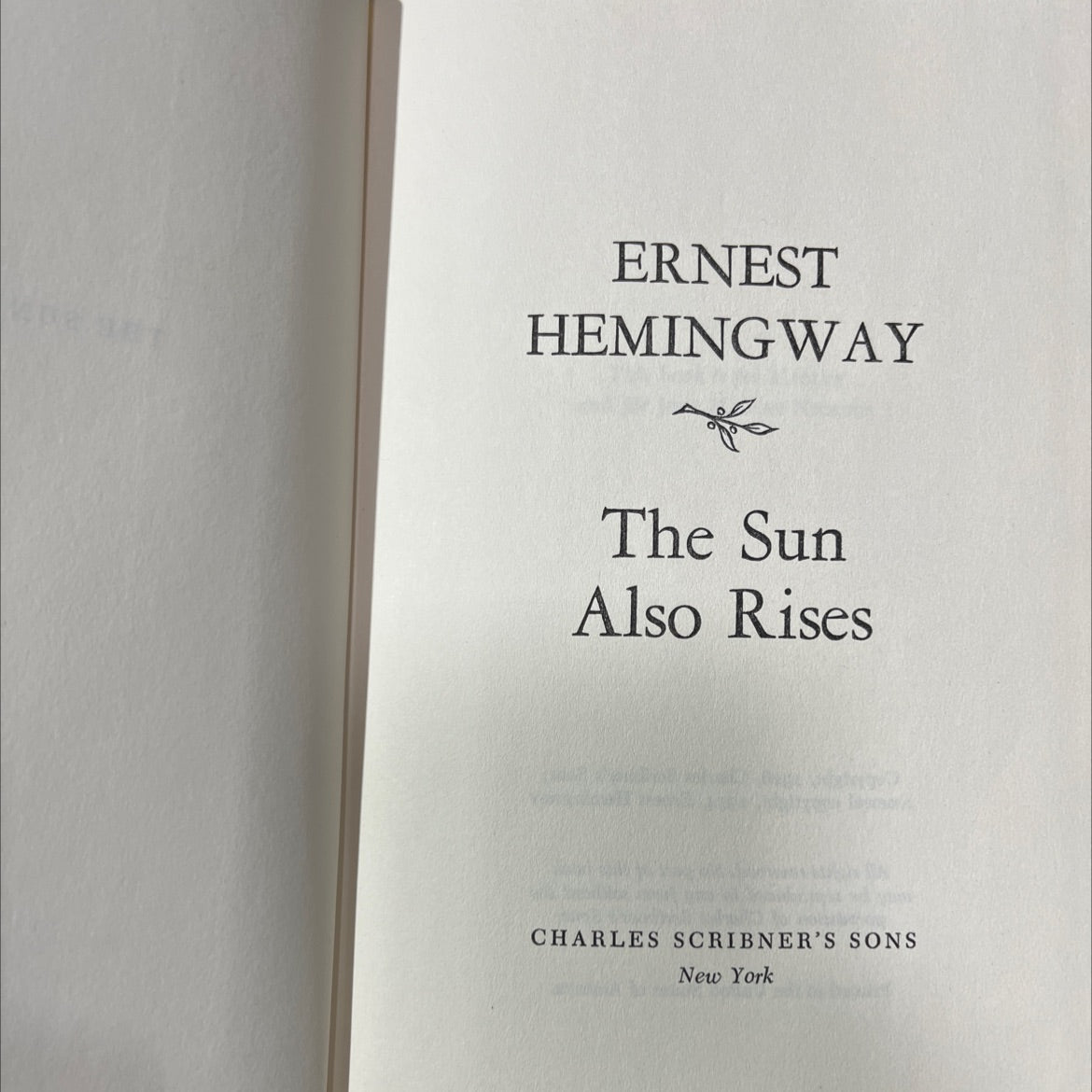 the sun also rises book, by ernest hemingway, 1954 Hardcover image 2