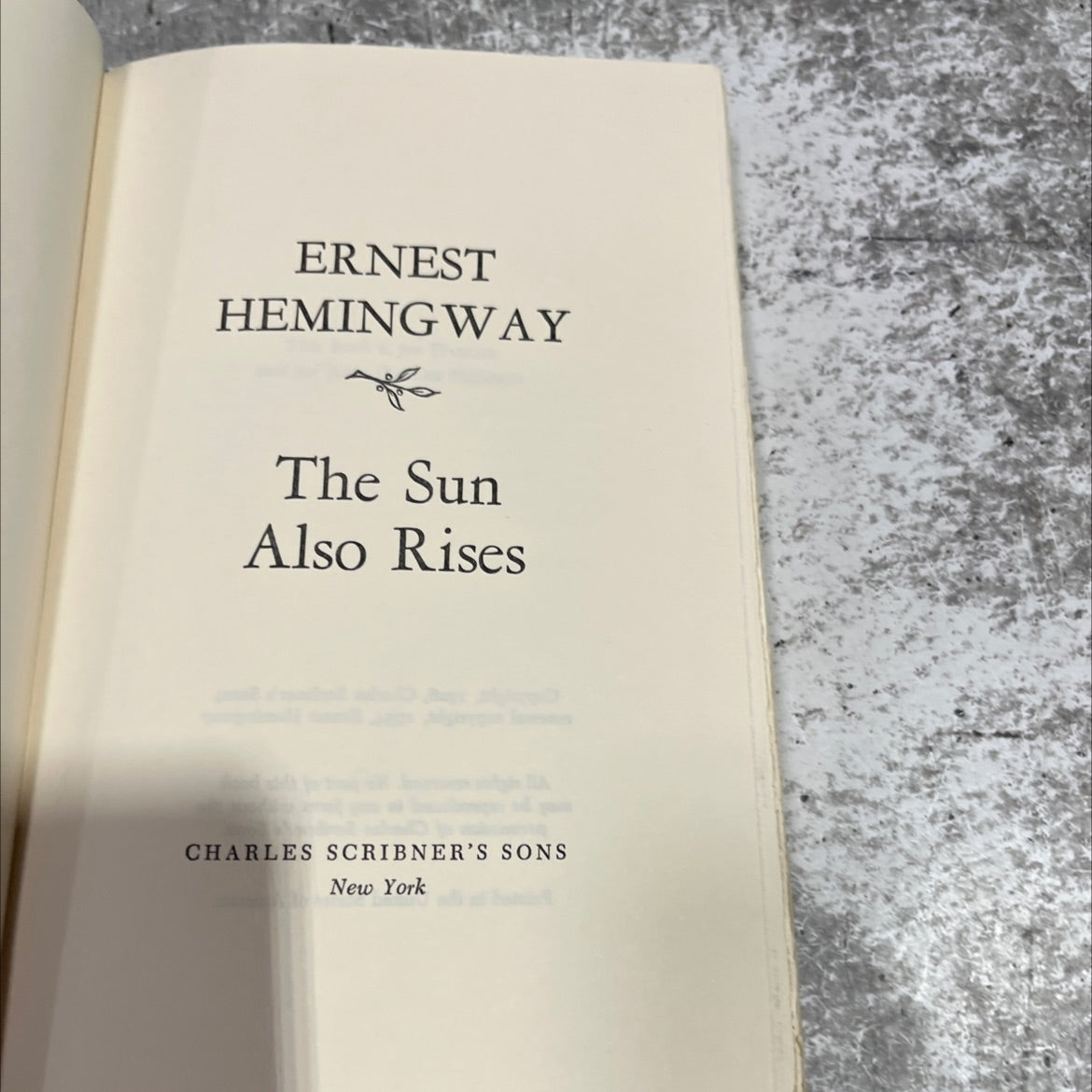 the sun also rises book, by ernest hemingway, 1954 Hardcover image 2