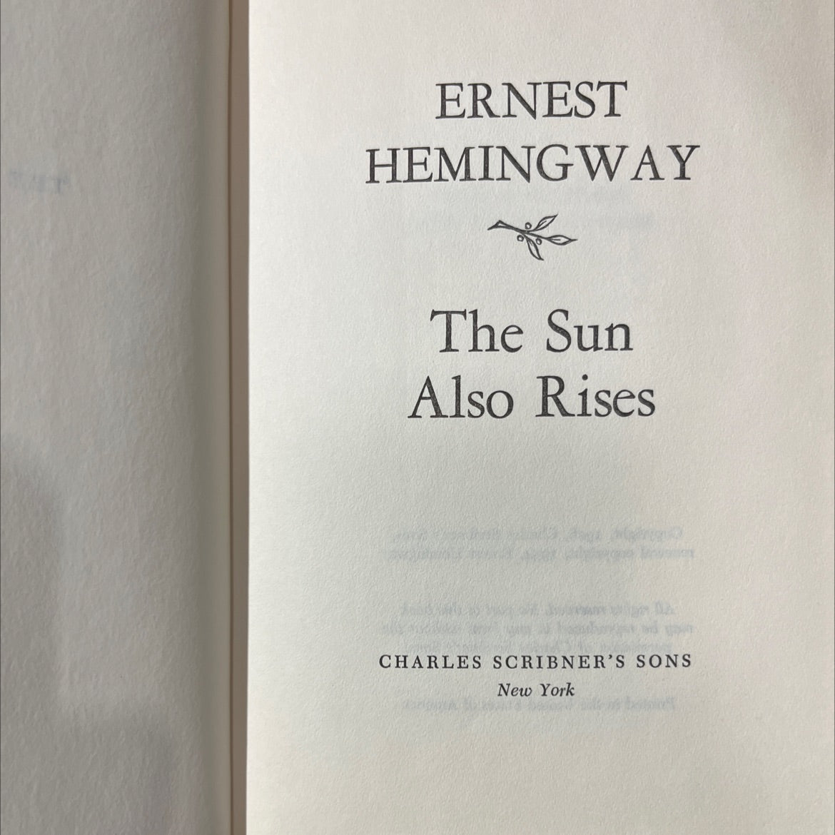 the sun also rises book, by ernest hemingway, 1954 Hardcover image 2