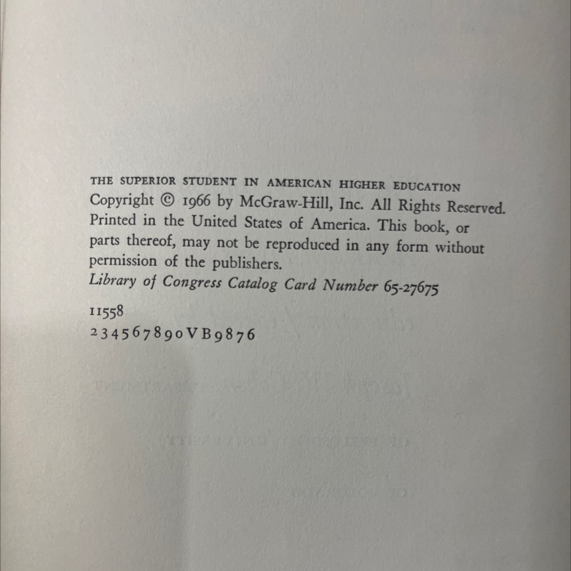 the superior student in american higher education book, by Joseph W. Cohen, 1966 Hardcover image 3