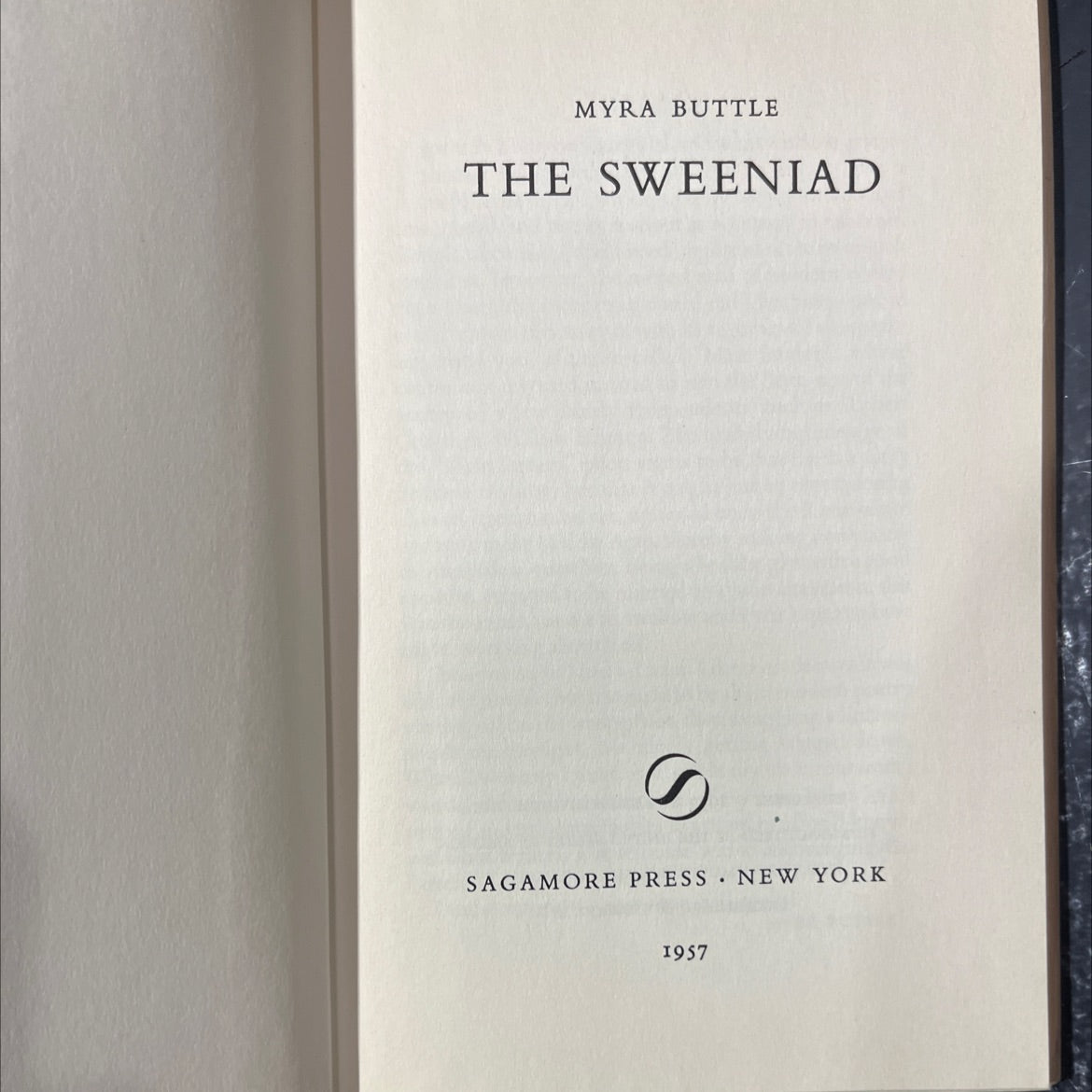 the sweeniad book, by myra buttle, 1957 Hardcover image 2