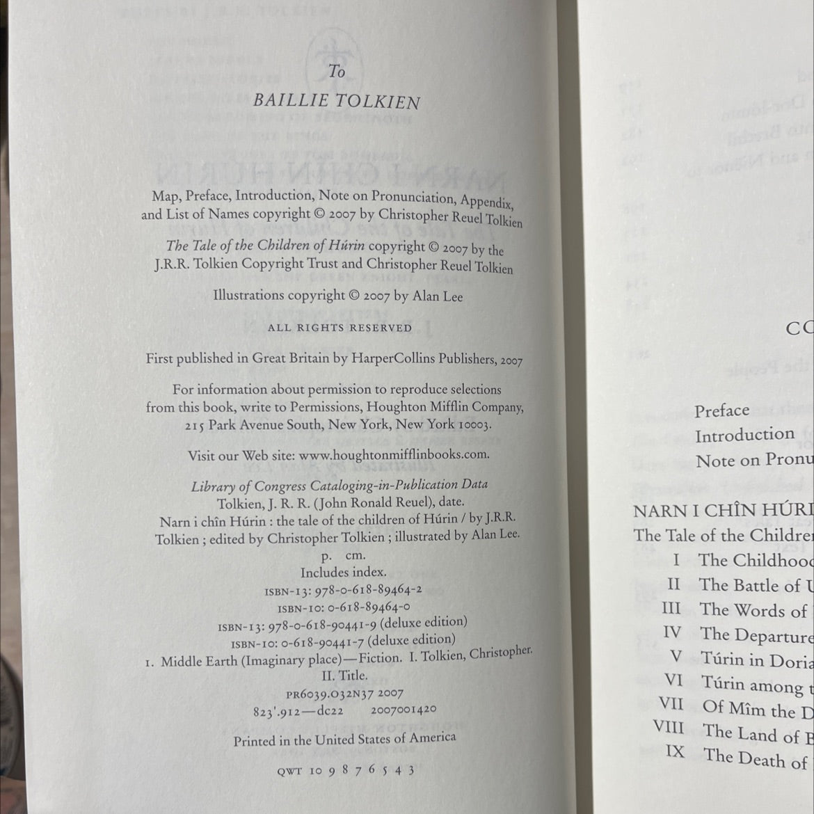 the tale of the children of húrin book, by j.r.r. tolkien, 2007 Hardcover image 3