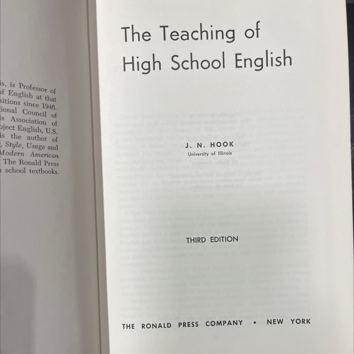 the teaching of high school english book, by j. n. hook, 1965 Hardcover image 2