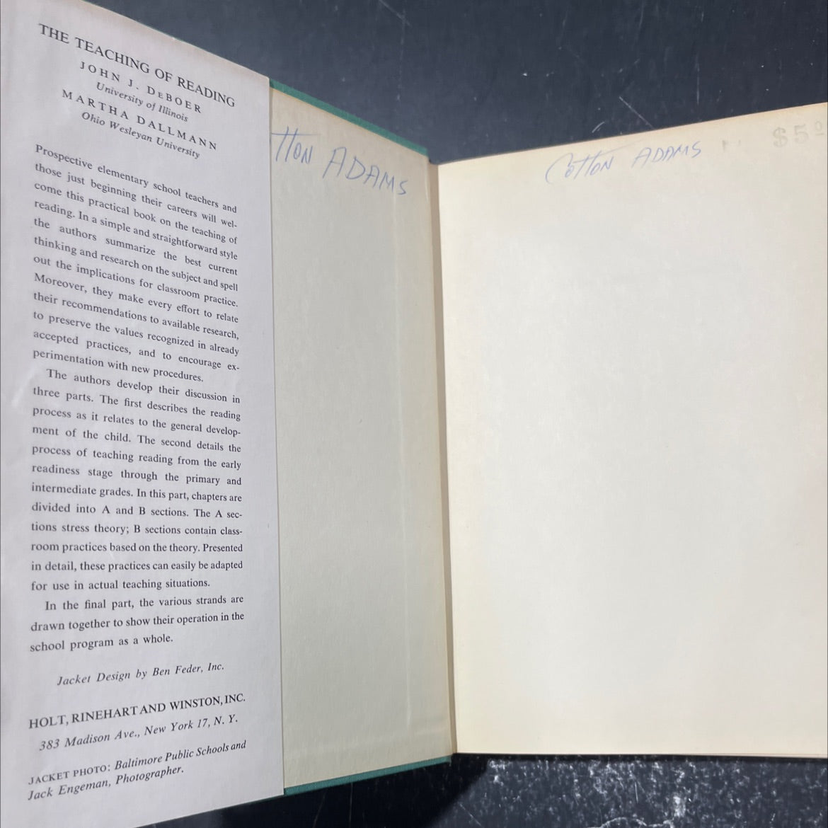 the teaching of john j. deboer book, by john j. deboer, martha dallmann, 1960 Hardcover image 4