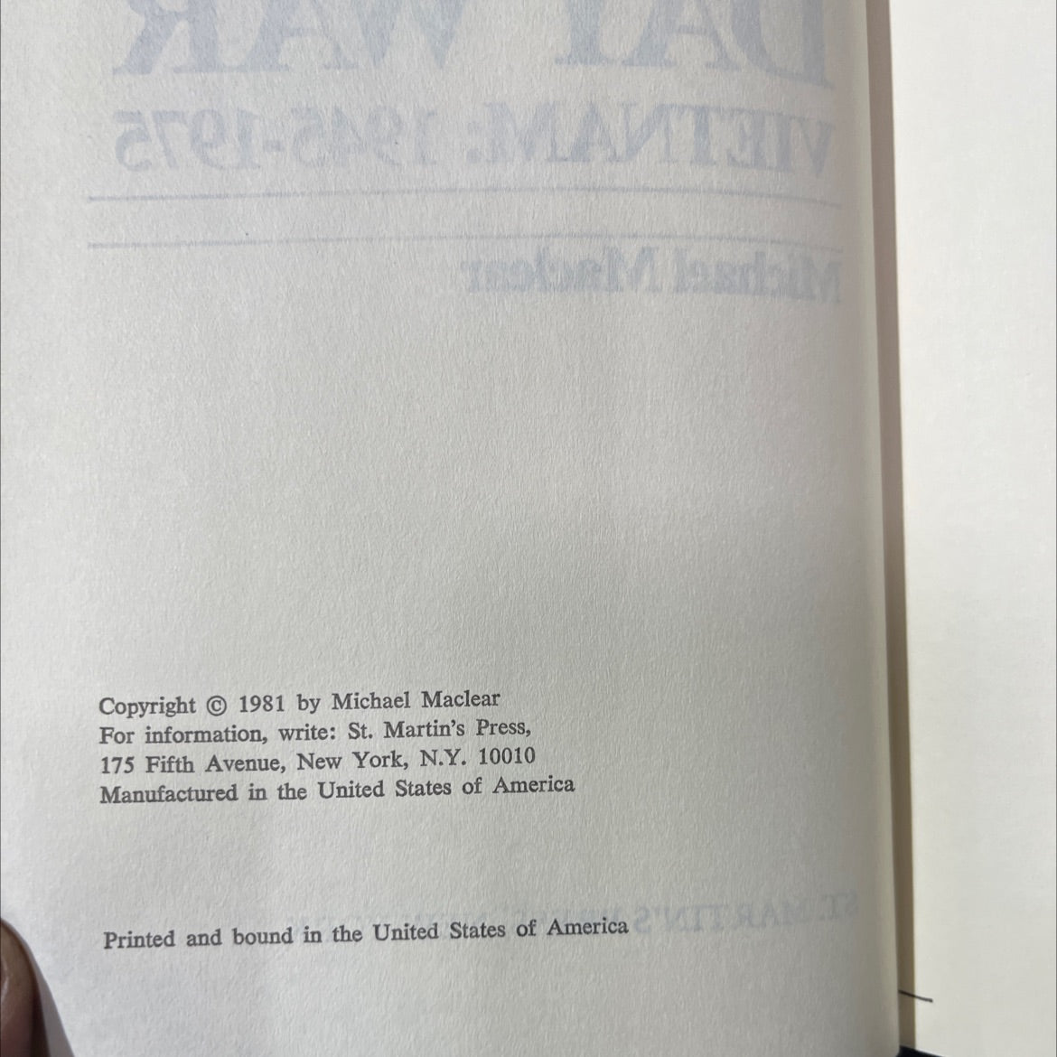 the ten thousand day war vietnam: 1945-1975 book, by Michael Maclear, 1981 Hardcover image 3