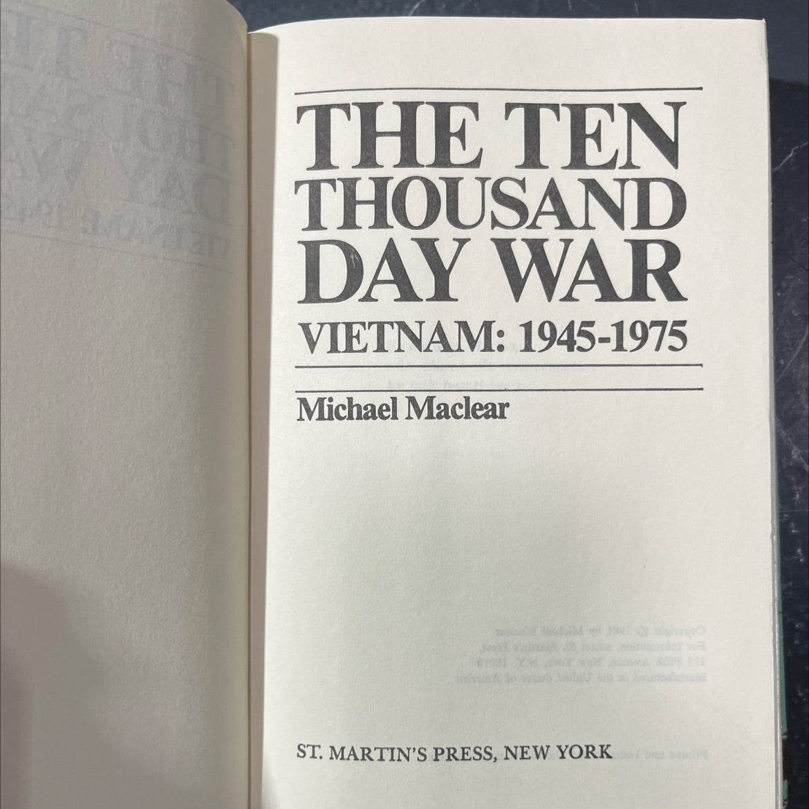 the ten thousand day war vietnam: 1945-1975 book, by Michael Maclear, 1981 Hardcover image 2