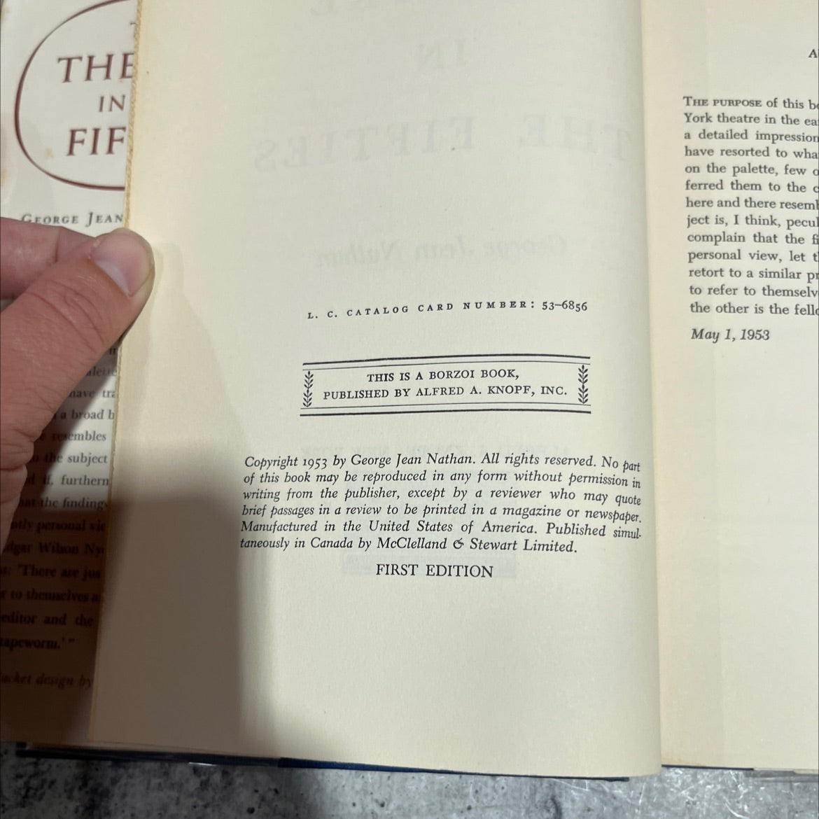 the theatre in the fifties book, by george jean nathan, 1953 Hardcover image 3
