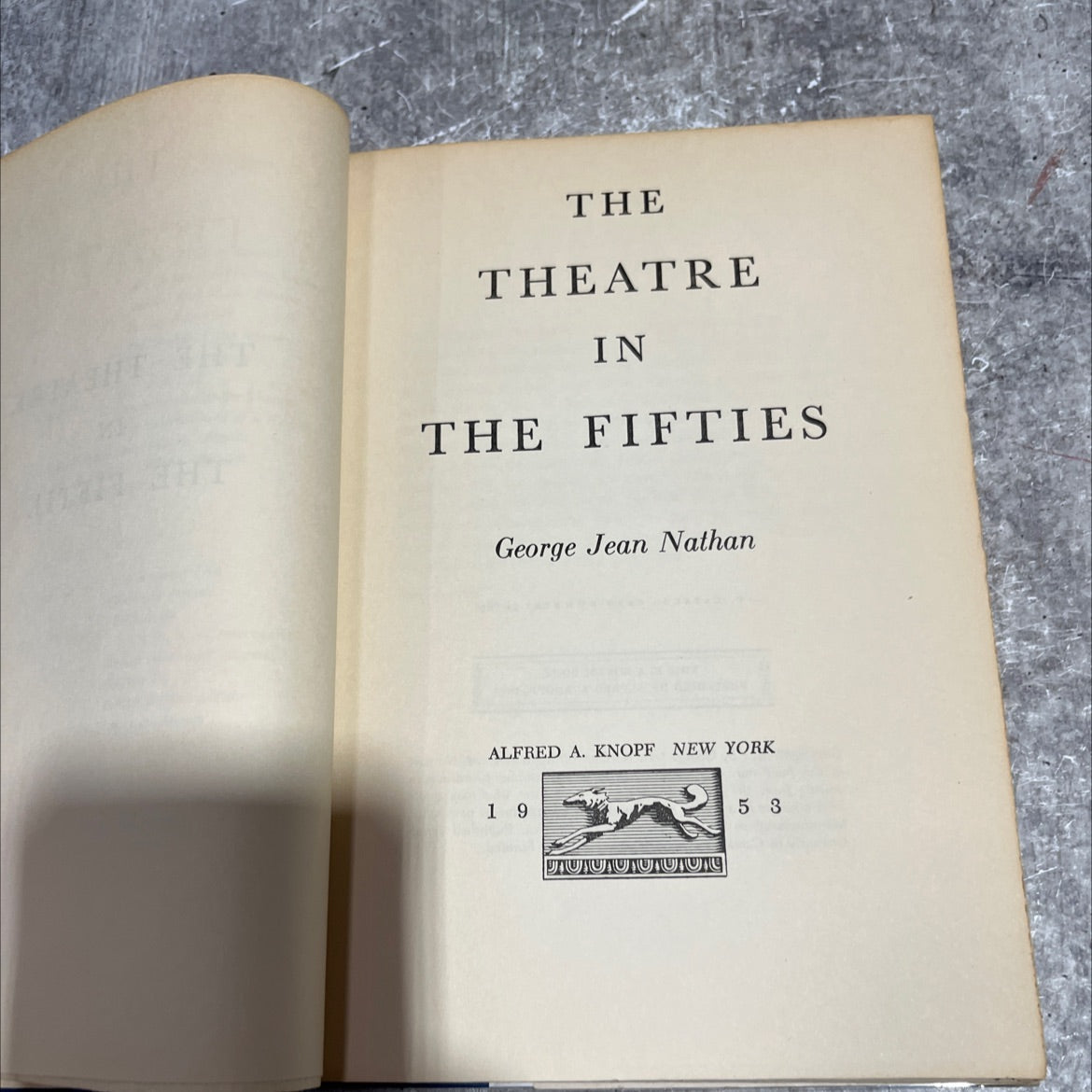 the theatre in the fifties book, by george jean nathan, 1953 Hardcover image 2