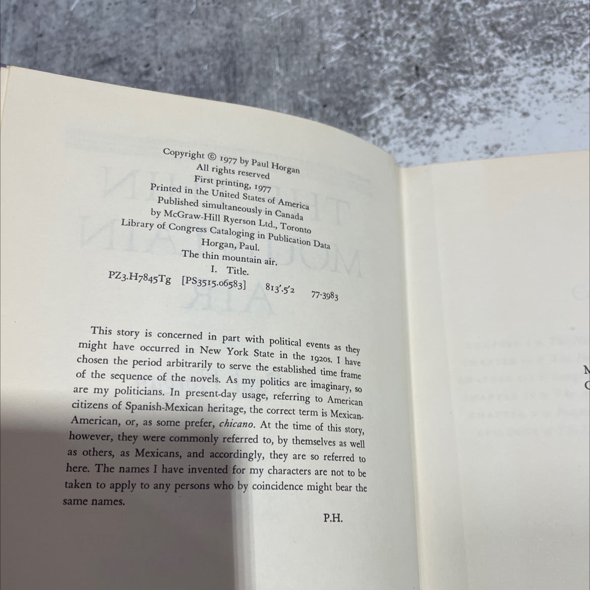 the thin mountain air book, by Paul Horgan, 1977 Hardcover image 3