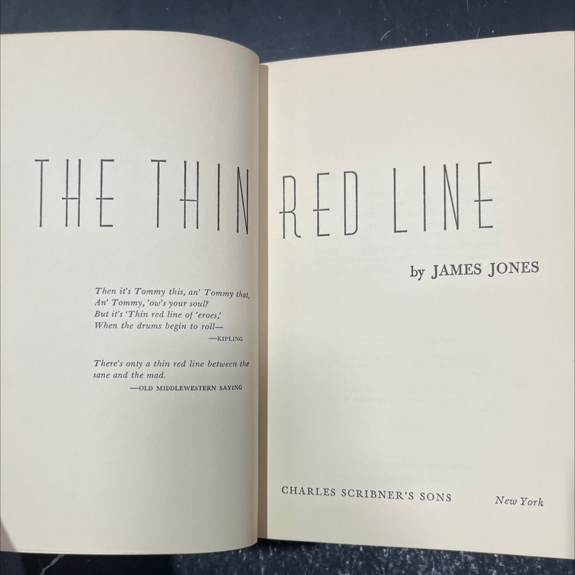 the thin red line book, by james jones, 1962 Hardcover image 2