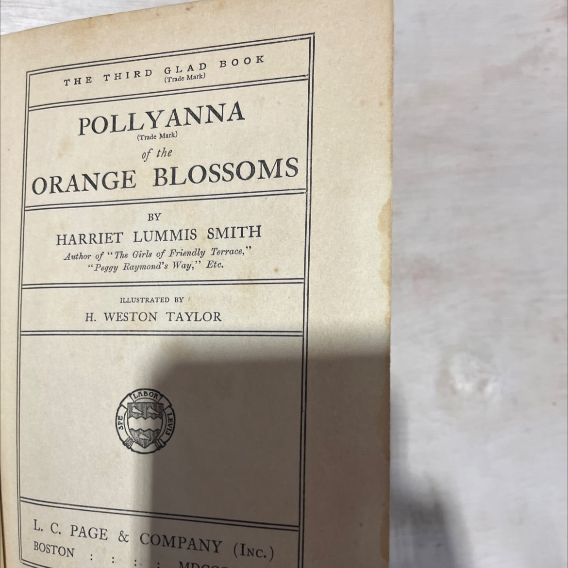 the third glad book pollyanna of the orange blossoms book, by harriet lummis smith, 1924 Hardcover, Antique image 2