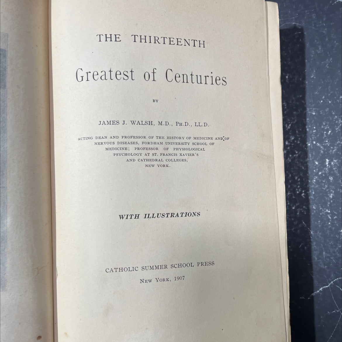 the thirteenth greatest of centuries book, by james j. walsh, m.d., ph.d., ll.d., 1907 Hardcover image 2