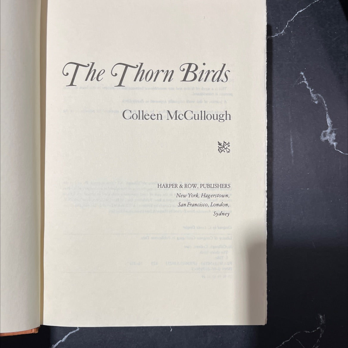 the thorn birds book, by Colleen McCullough, 1977 Hardcover image 2
