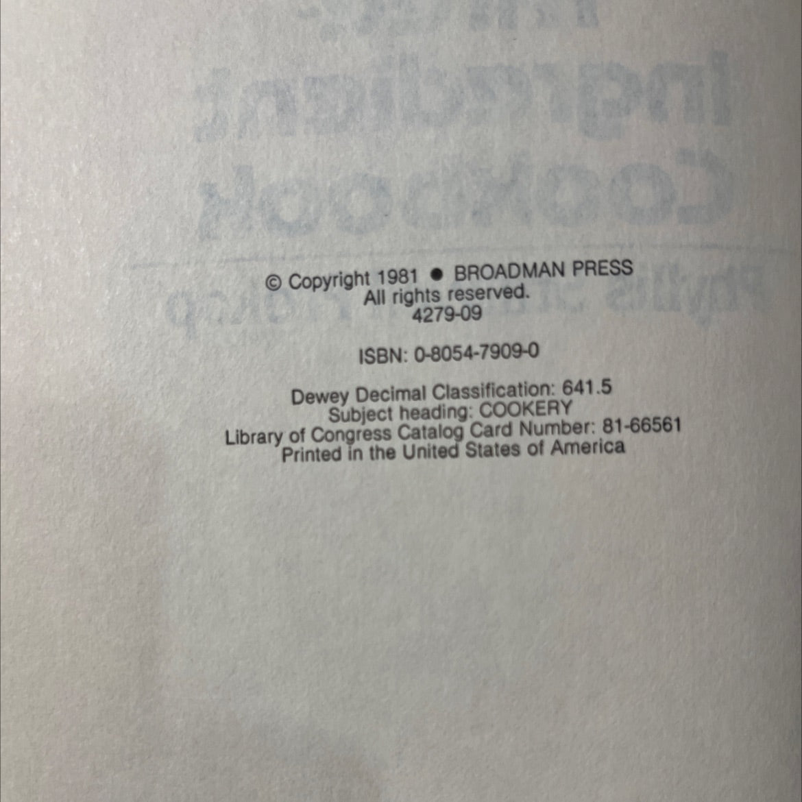 the three-ingredient cookbook book, by phyllis stillwell prokop, 1981 Hardcover image 3