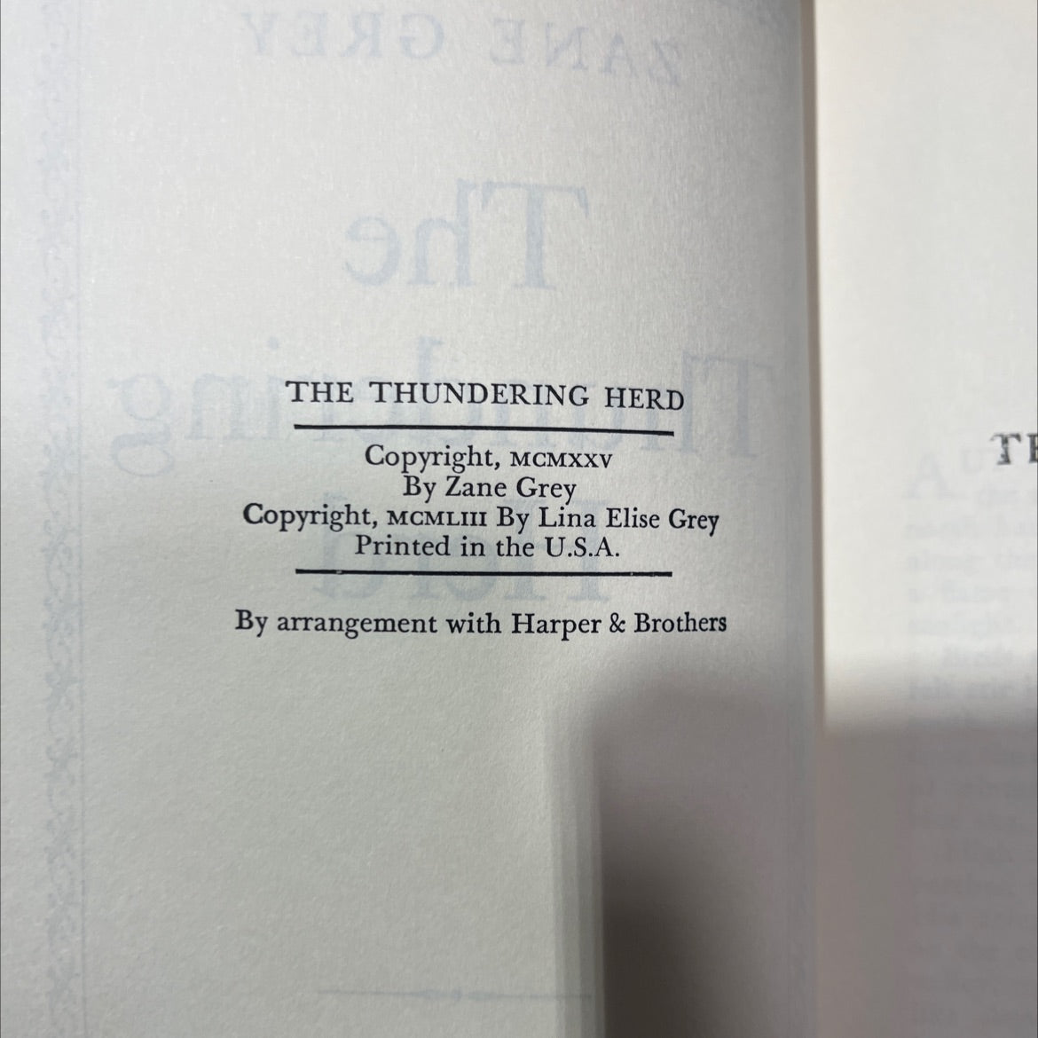 the thundering herd book, by zane grey, 1953 Hardcover image 3