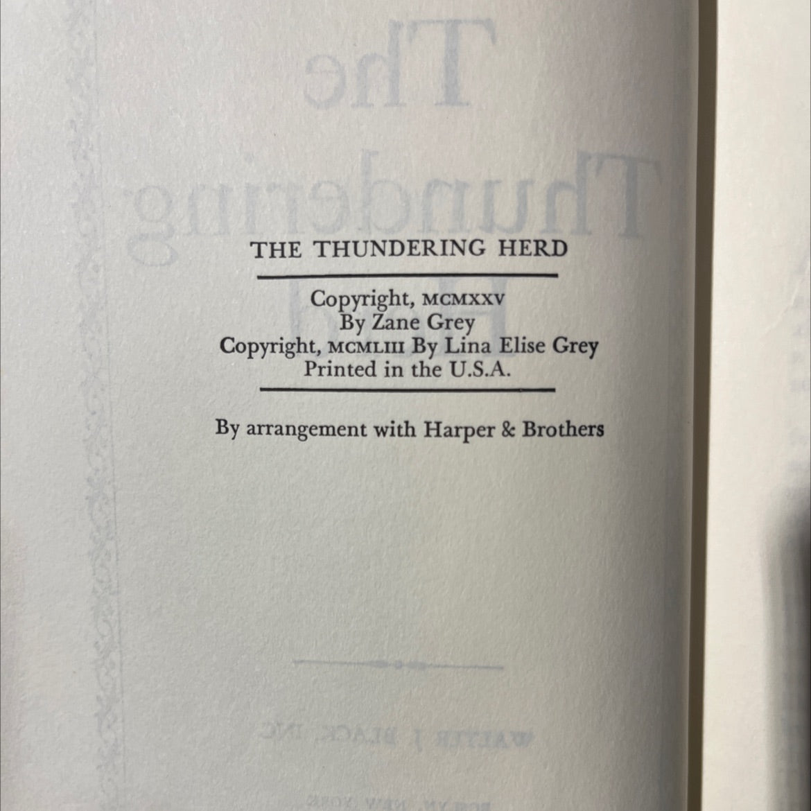 the thundering herd book, by Zane Grey, 1953 Hardcover image 3