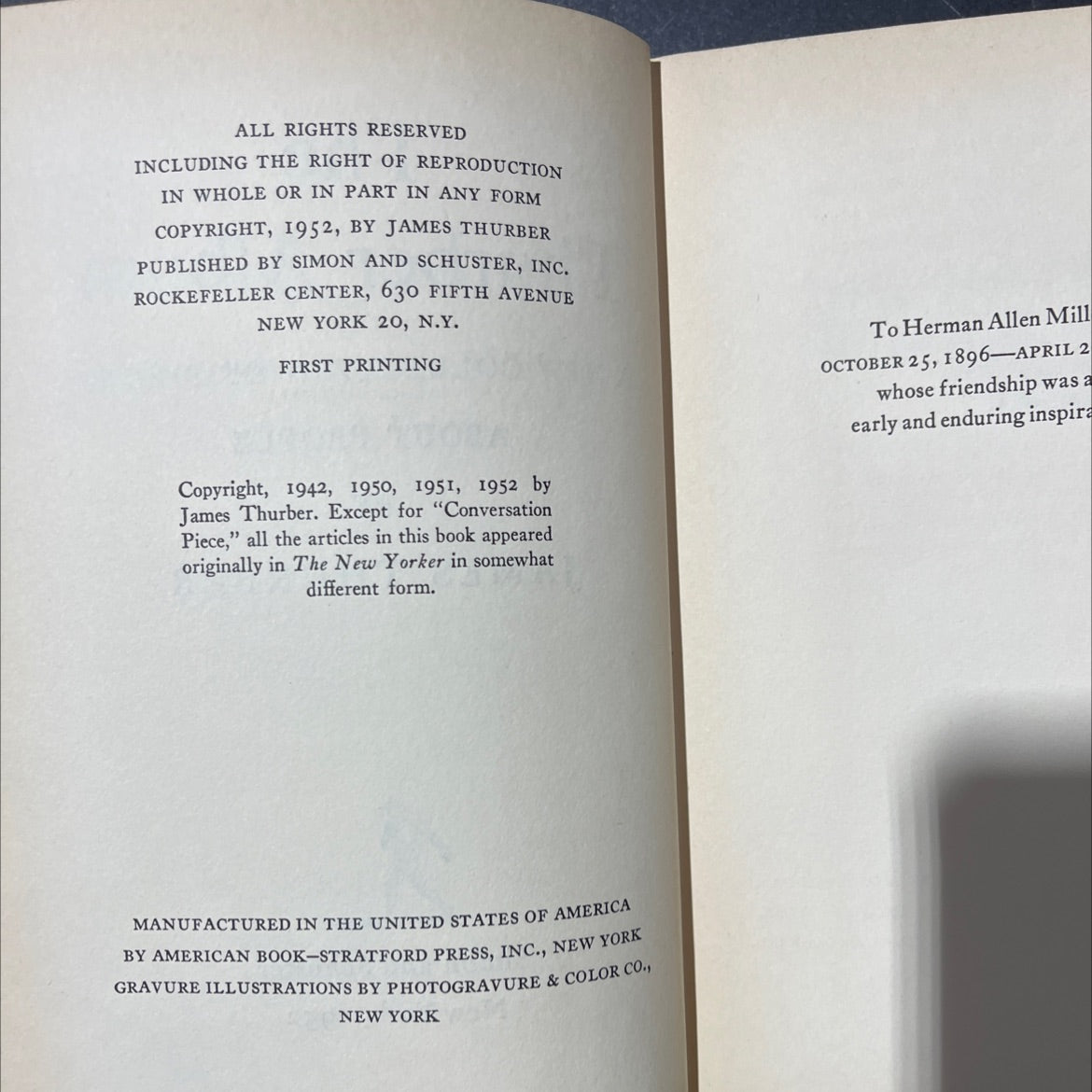 the thurber album book, by james thurber, 1952 Hardcover image 3