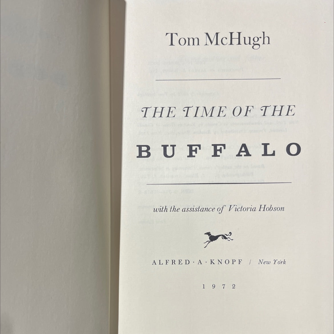 the time of the buffalo book, by Tom McHugh, 1972 Hardcover image 2