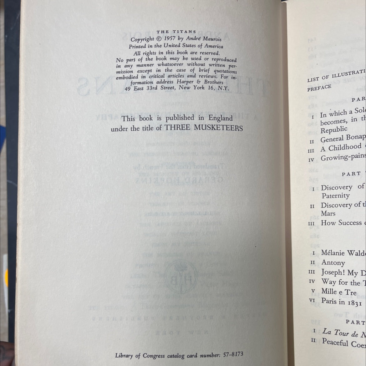 the titans a three-generation biography of the dumas book, by andré maurois, 1957 Hardcover image 3