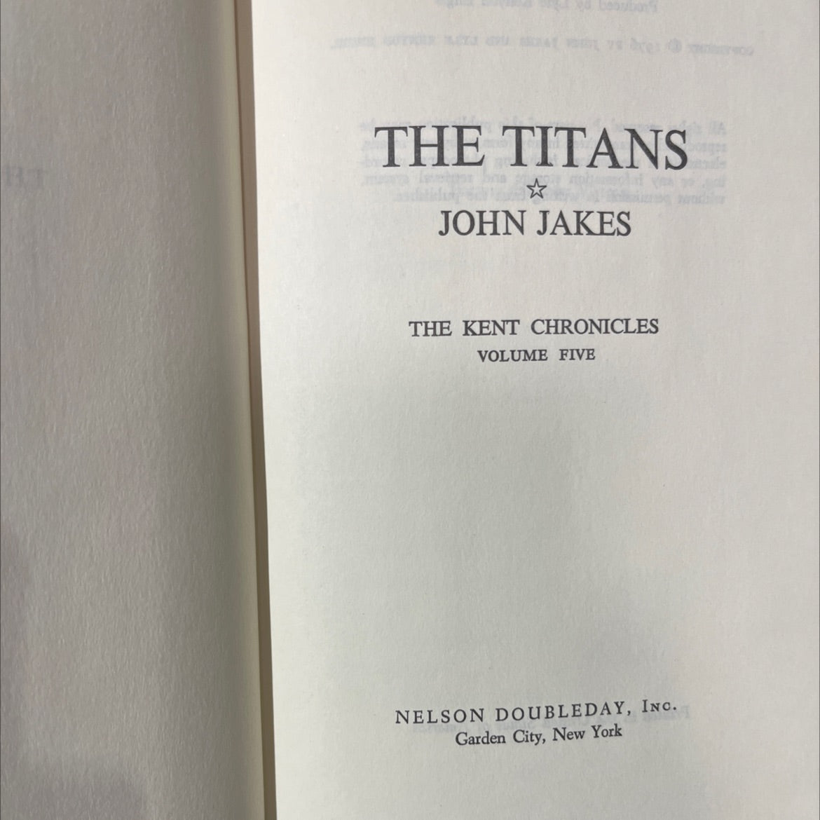 the titans book, by john jakes, 1976 Hardcover image 2