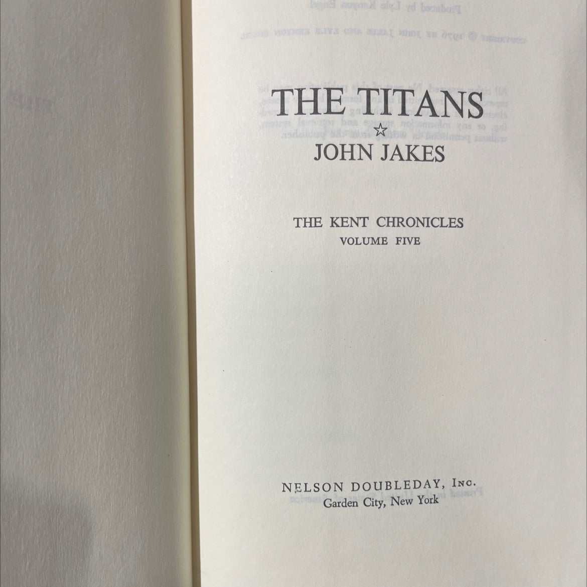 the titans book, by john jakes, 1976 Hardcover image 2