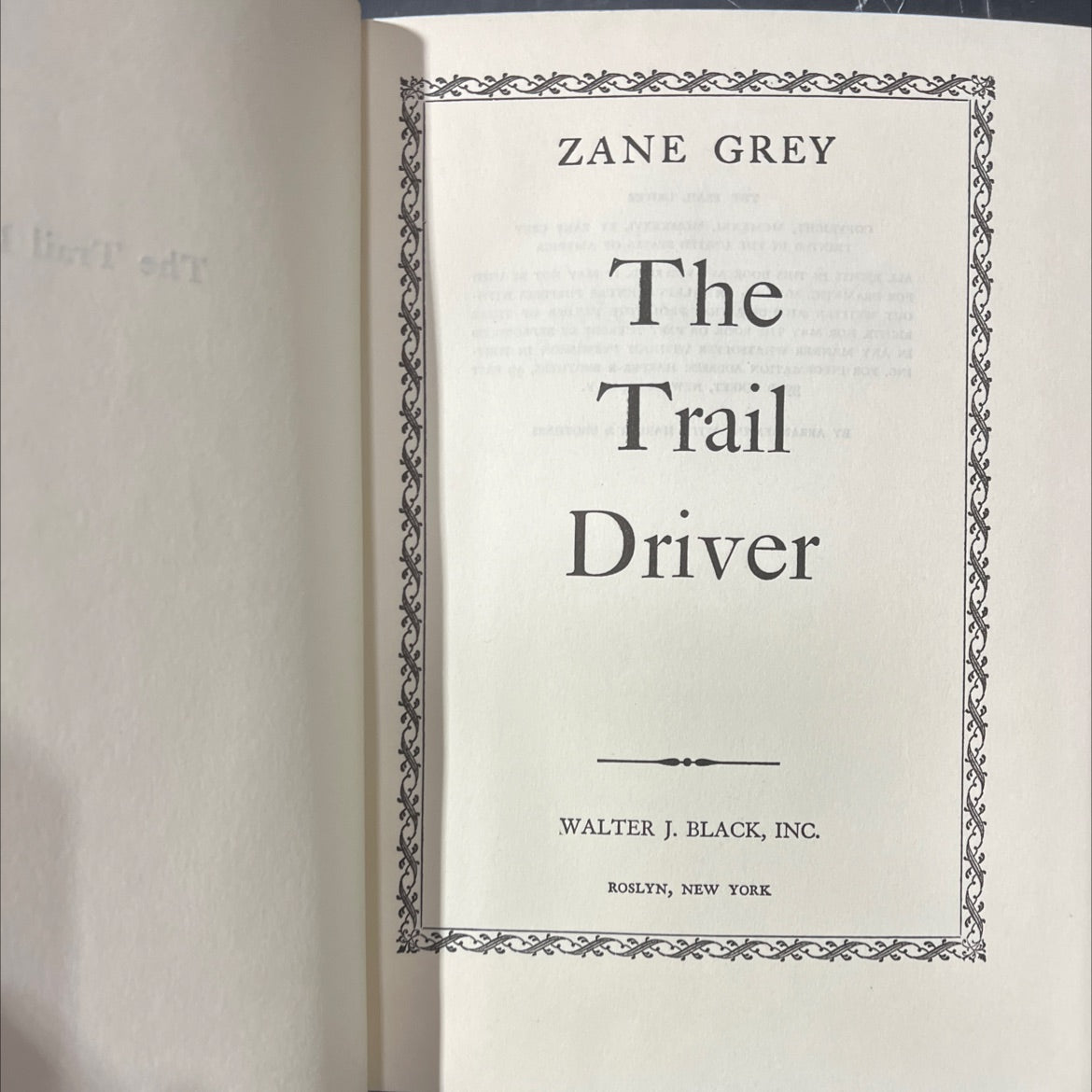 the trail driver book, by zane grey, 1936 Hardcover image 2