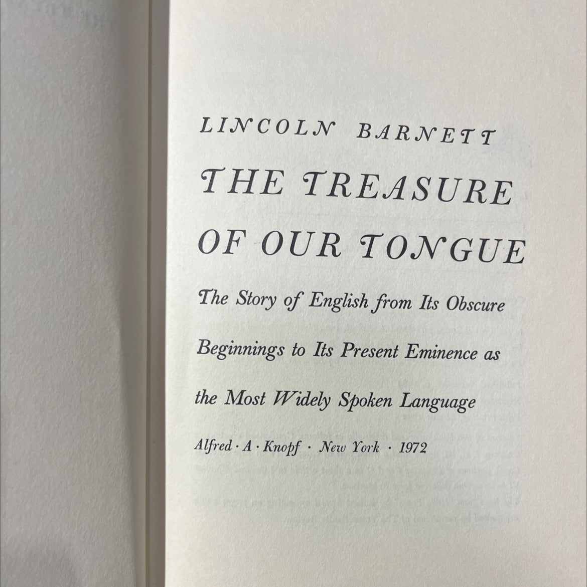 the treasure of our tongue book, by lincoln barnett, 1972 Hardcover image 2
