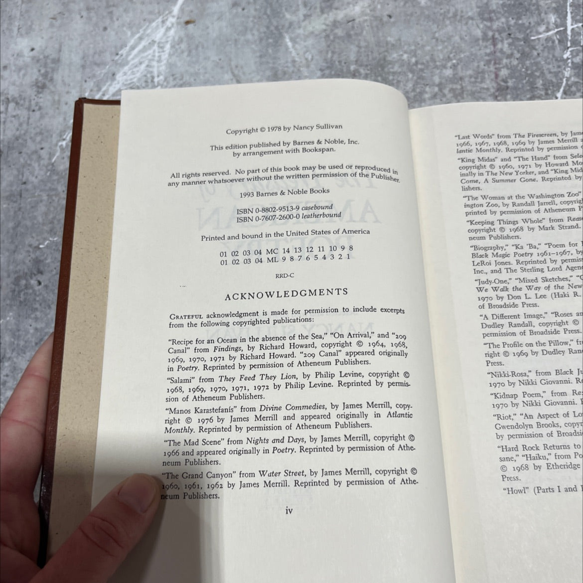 the treasury of american poetry book, by nancy sullivan, 1978 Leather image 3