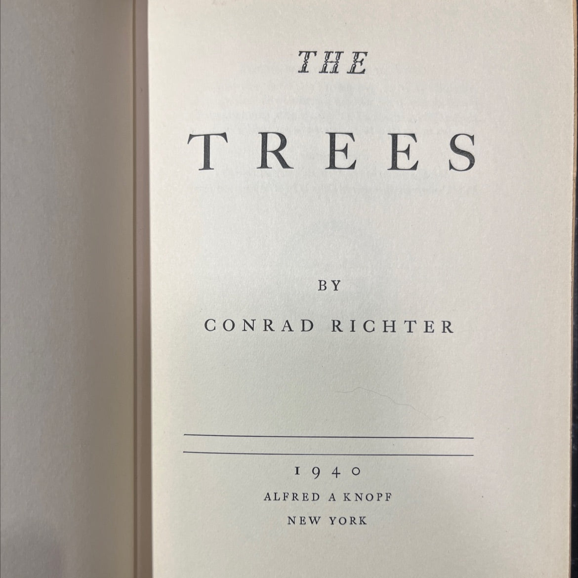 the trees book, by conrad richter, 1940 Hardcover image 2