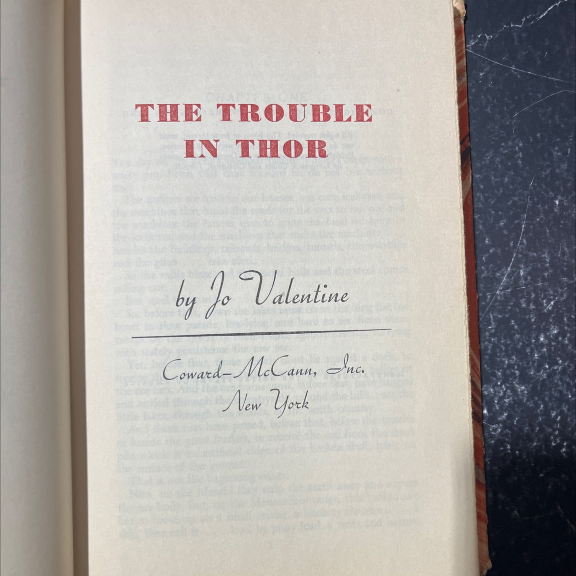 the trouble in thor book, by jo valentine, 1953 Hardcover image 2