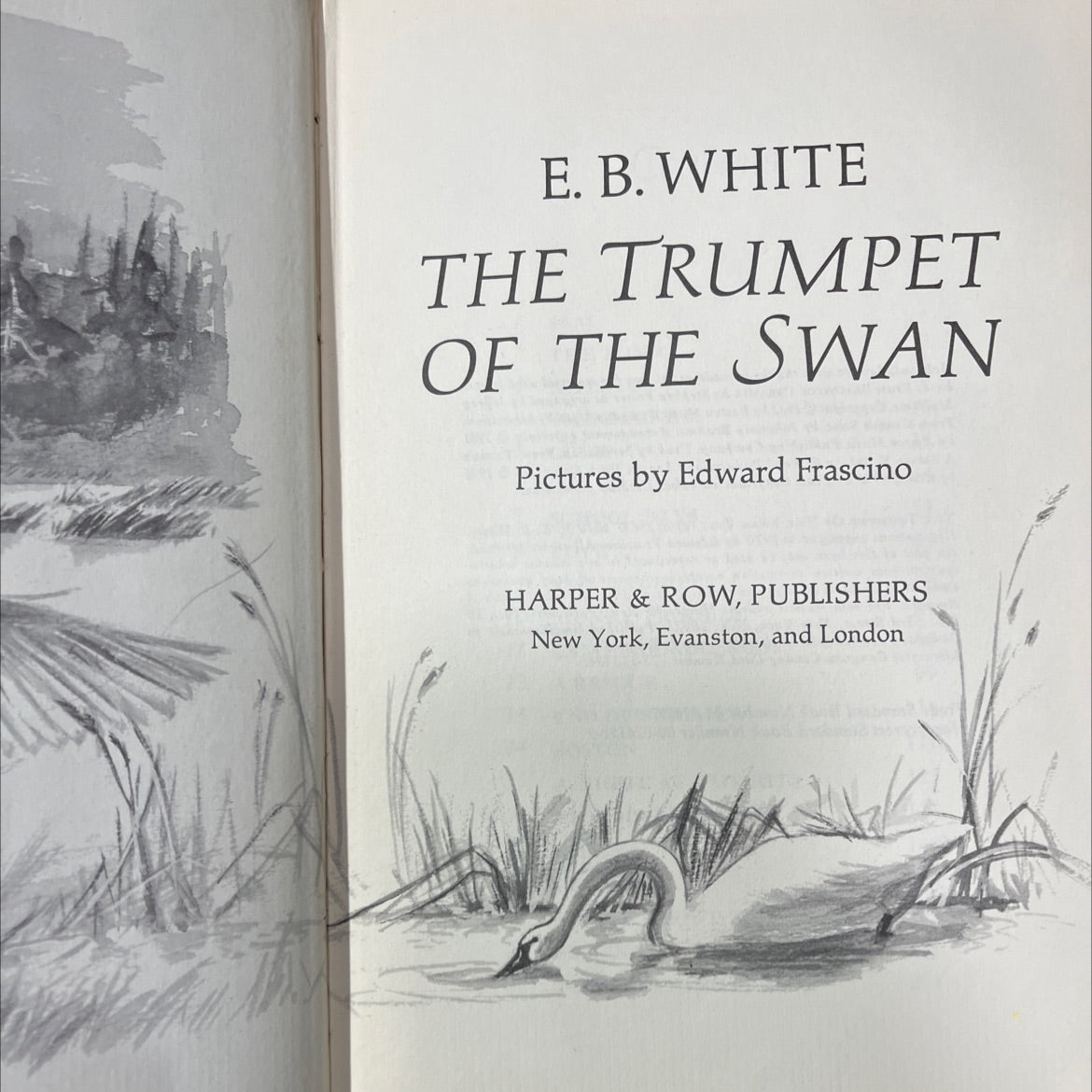the trumpet of the swan book, by e. b. white, 1970 Hardcover image 2
