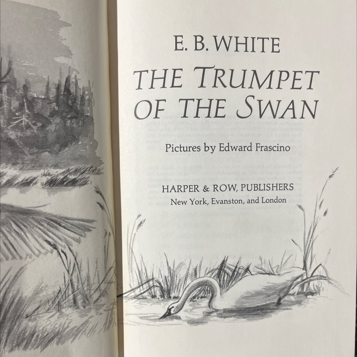 the trumpet of the swan book, by E. B. White, 1970 Hardcover image 2