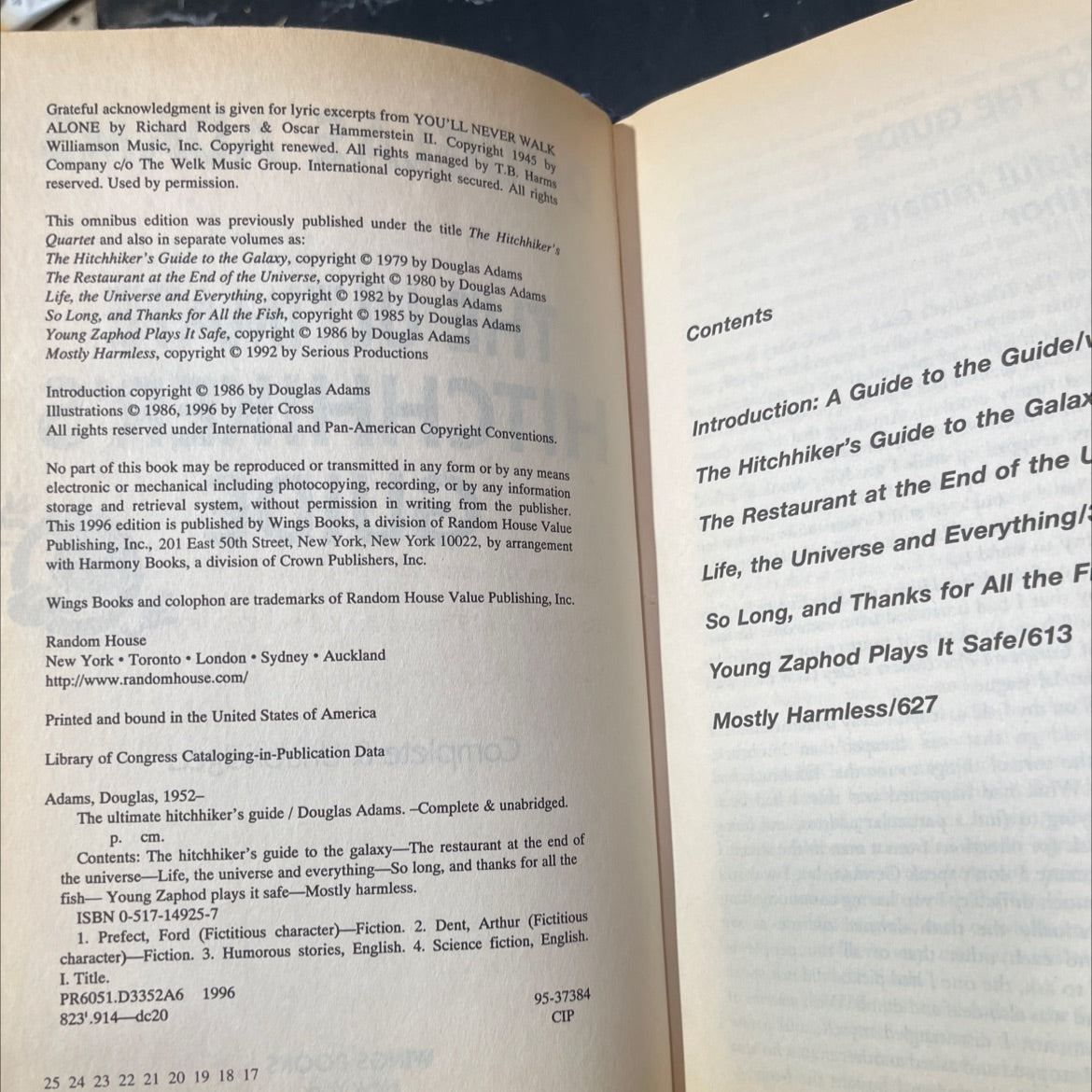 the ultimate hitchhiker's guide book, by douglas adams, 1996 Hardcover image 3