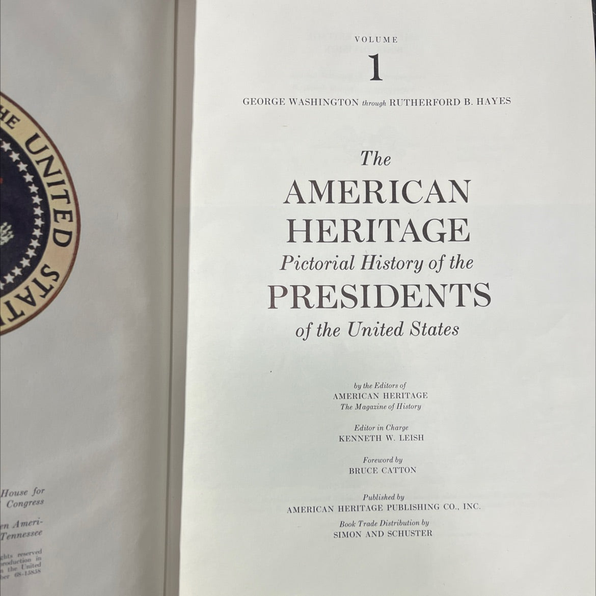 the un united stat volume 1 george washington through rutherford b. hayes book, by editors of american heritage, 1968 image 2