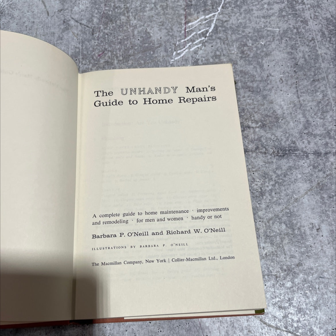 the unhandy man's guide to home repairs book, by barbara p. o'neill and richard w. o'neill, 1970 Hardcover image 2